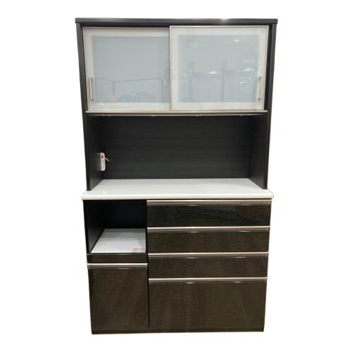 ニトリ レンジボード ブラック×ホワイト ソフトクローズ スライド扉