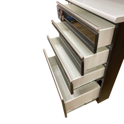 ニトリ レンジボード ブラック×ホワイト ソフトクローズ スライド扉