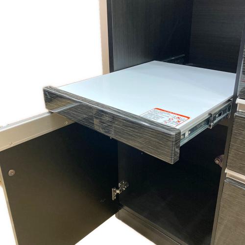 ニトリ レンジボード ブラック×ホワイト ソフトクローズ スライド扉