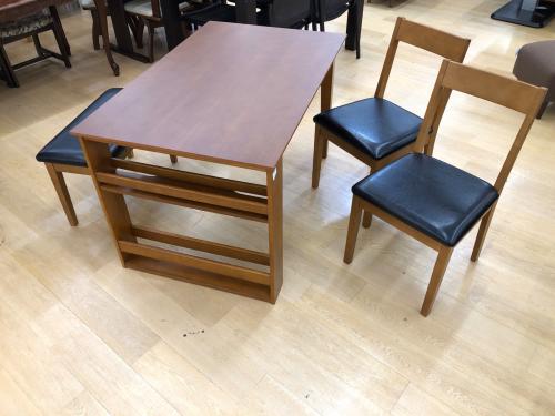 コスパクリエーション ダイニングセット4点セット ベンチ1、チェア2 エリック W90-120