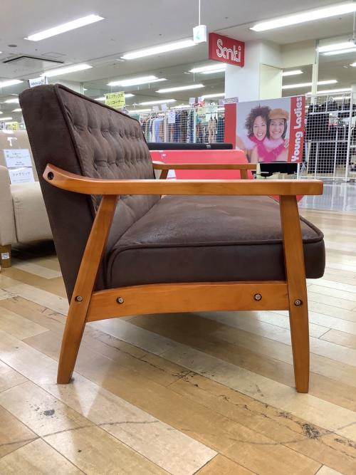 コスパクリエーション 木肘ヴィンテージソファ ブラウン 2人掛け 合皮 ベドフォード