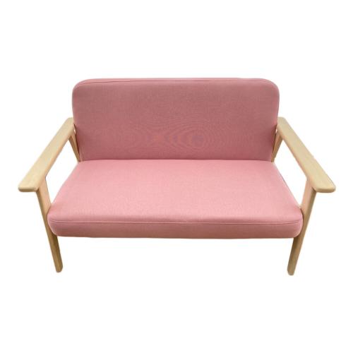 コスパクリエーション 天然木シンプルデザイン木肘ソファ 2人掛け ムク・ナチュラル