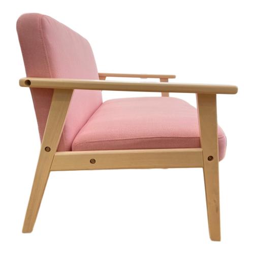 コスパクリエーション 天然木シンプルデザイン木肘ソファ 2人掛け ムク・ナチュラル