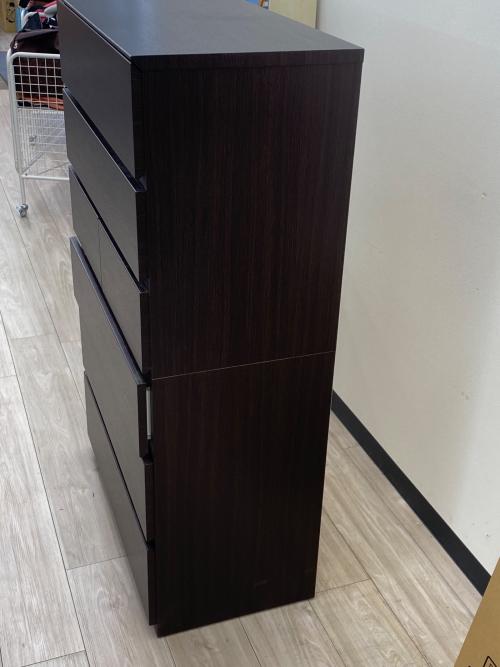 ニトリ 6段チェスト ダークブラウン クエス