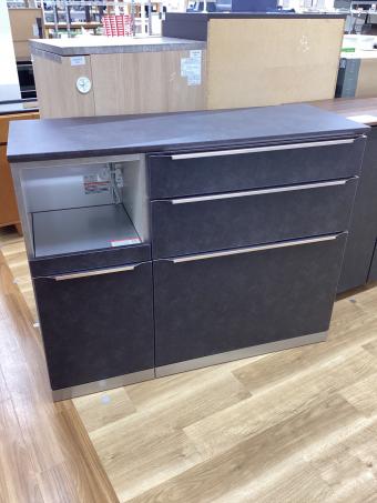 綾野製作所(AYANO) (アヤノセイサクショ) キッチンカウンター ブラック モイス加工 ソフトクローズ PROSIT 幅:約120㎝