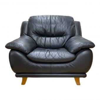 leatherworld (レザーワールド) 1人掛けソファー ブラック 半革