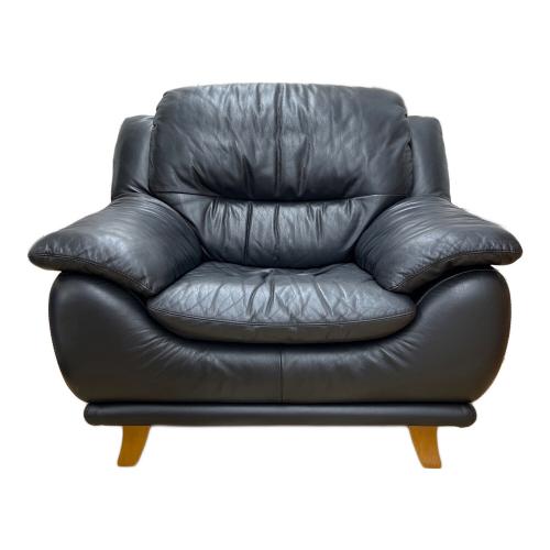 leatherworld (レザーワールド) 1人掛けソファー ブラック 半革