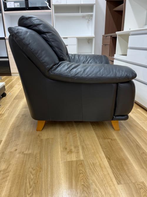 leatherworld (レザーワールド) 1人掛けソファー ブラック 半革