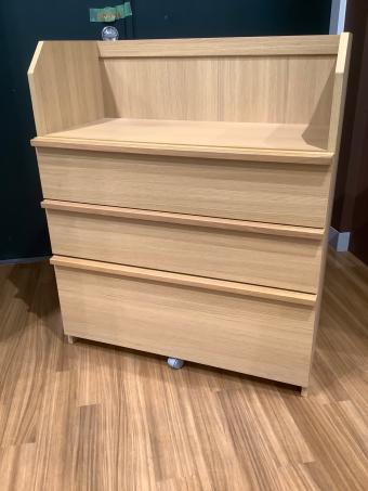 ニトリ リビングチェスト ナチュラル 3段 幅×82.5高さ×42.5奥行×98