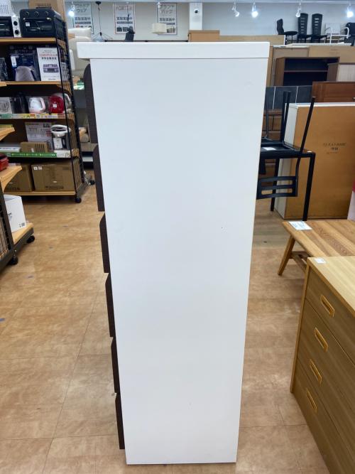 ニトリ 6段チェスト ダークブラウン×ホワイト