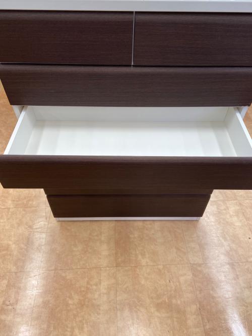 ニトリ 6段チェスト ダークブラウン×ホワイト