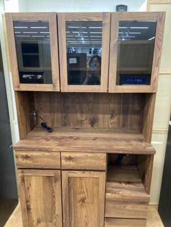 レンジボード ブラウン 3枚扉