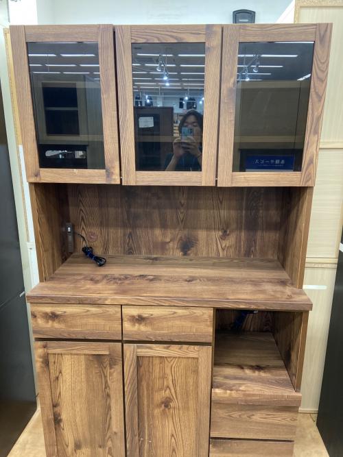 レンジボード ブラウン 3枚扉