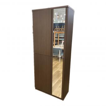 シューズボックス ダークブラウン ミラー付 ハイタイプ