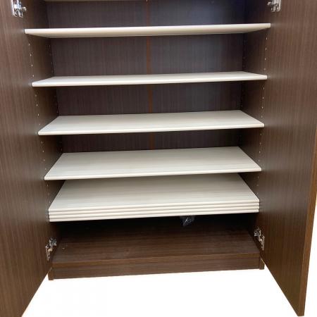 シューズボックス ダークブラウン ミラー付 ハイタイプ｜トレファクONLINE