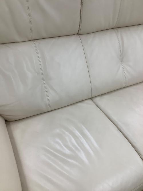 karimoku (カリモク) 3人掛けソファー アイボリー ZW7303 半革