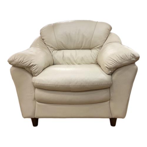 大塚家具(IDC) (オオツカカグ) 1人掛けソファー アイボリー 半革