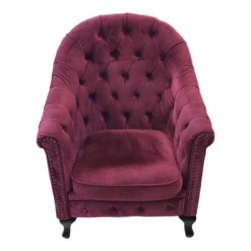 ROYAL SOFAS 1人掛けソファー レッド オットマン付 ファブリック ヴィンセントコレクション