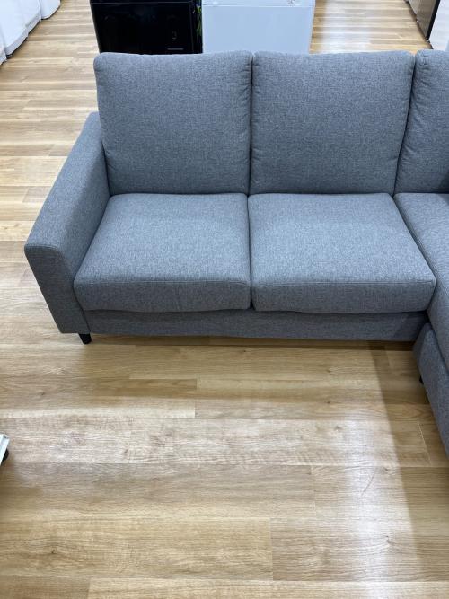 ニトリ 3人掛け カウチソファー グレー ファブリック