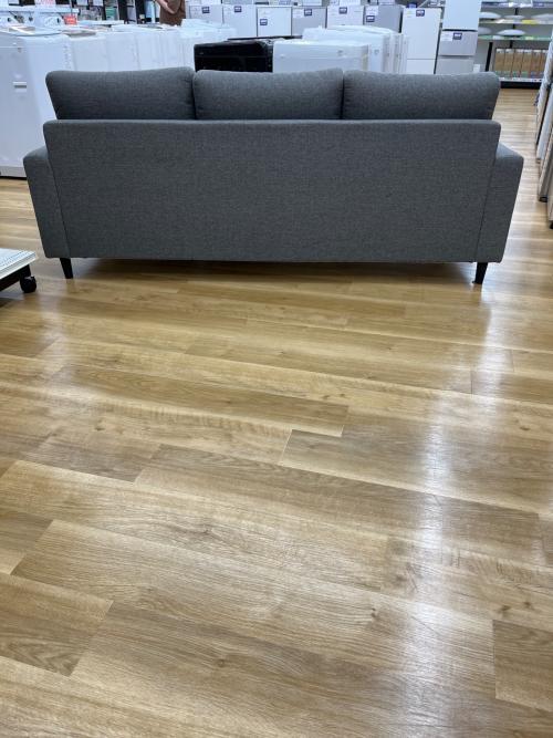 ニトリ 3人掛け カウチソファー グレー ファブリック