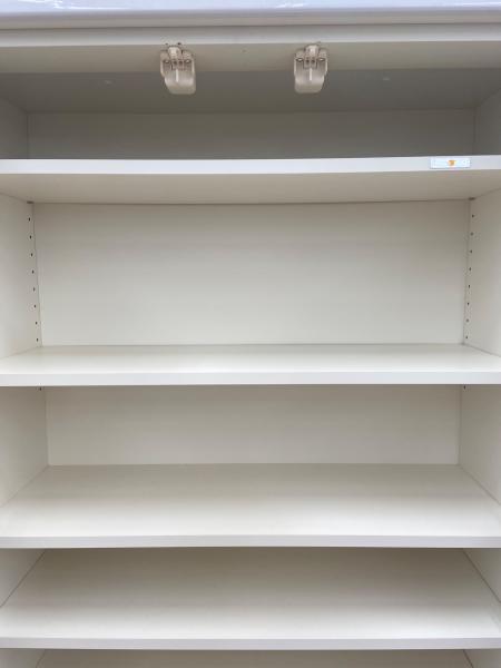 Pamouna (パモウナ) 2枚扉食器棚 ホワイトシルバー ソフトクローズ Pamouna (パモウナ) 2枚扉食器棚 ホワイト×シルバー ソフトクローズ