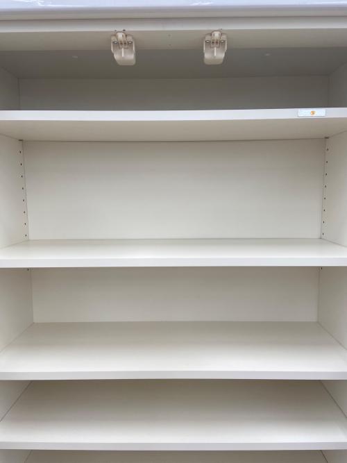 Pamouna (パモウナ) 2枚扉食器棚 ホワイト×シルバー ソフトクローズ