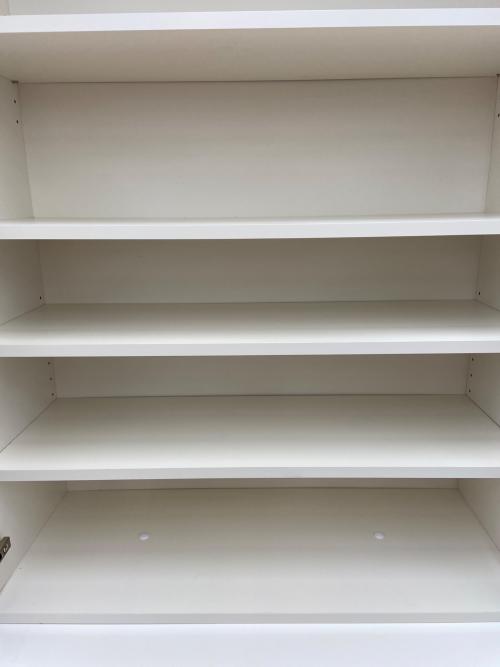 Pamouna (パモウナ) 2枚扉食器棚 ホワイト×シルバー ソフトクローズ引き出し