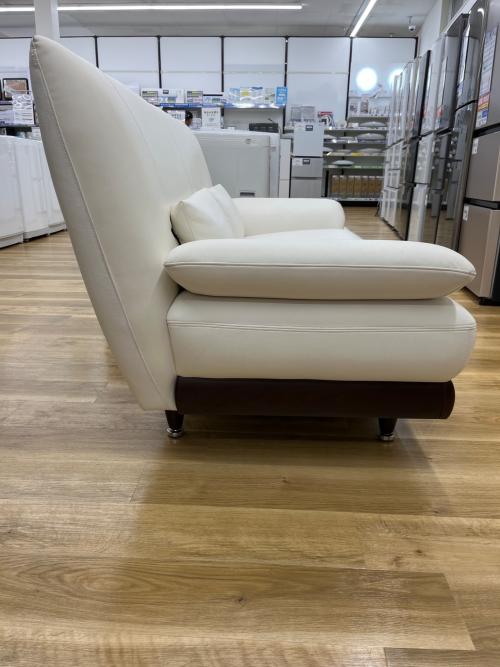 アサヒ 2人掛けソファー ホワイト 合皮 シアトル