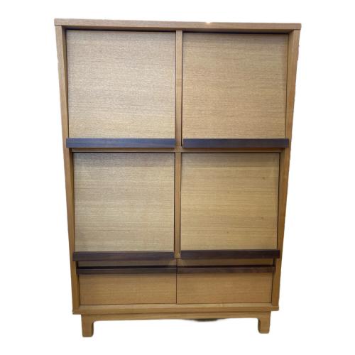 シェルフ ナチュラル×ブラウン フラップ扉