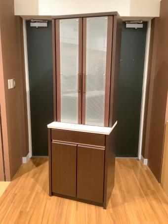 松田家具 (マツダカグ) 食器棚 幅70 奥50 高200 （ｃｍ） ブラウン