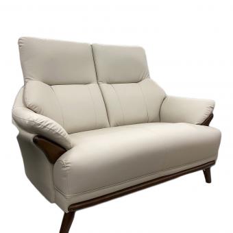 2人掛けソファー アイボリー ハイバック Nシールド コウテイ3 合皮