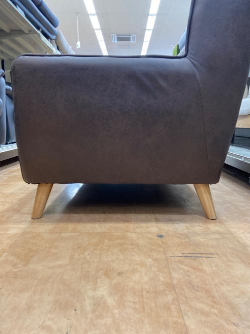 2人掛けソファー オットマン付 ※底面布カバーダメージ有 BR