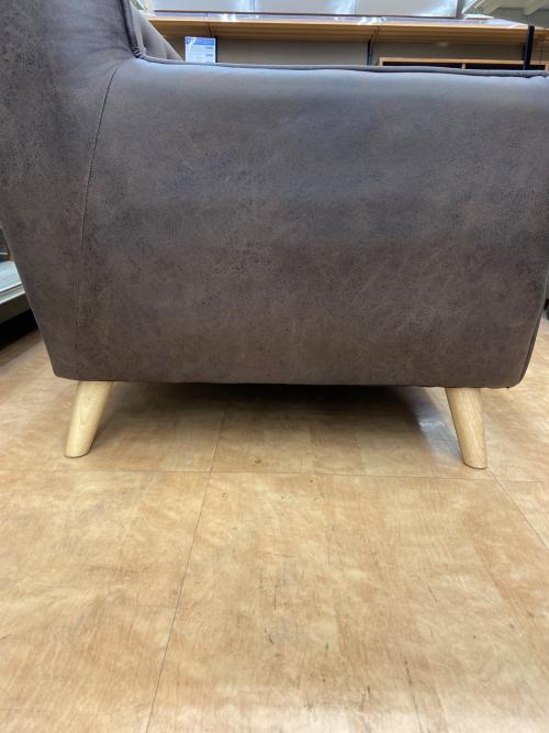 2人掛けソファー オットマン付 ※底面布カバーダメージ有 BR