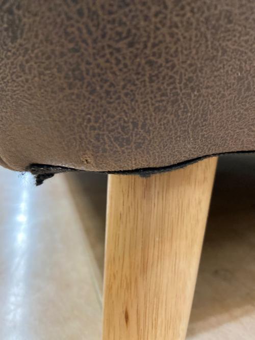 2人掛けソファー オットマン付 ※底面布カバーダメージ有 BR