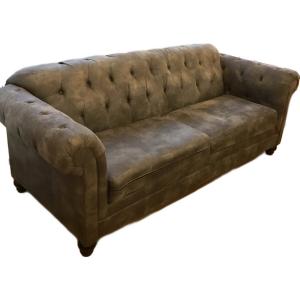 ASHLEY Furniture (アシュレイファニチャー) 3人掛けソファー チェスターフィールド グレー