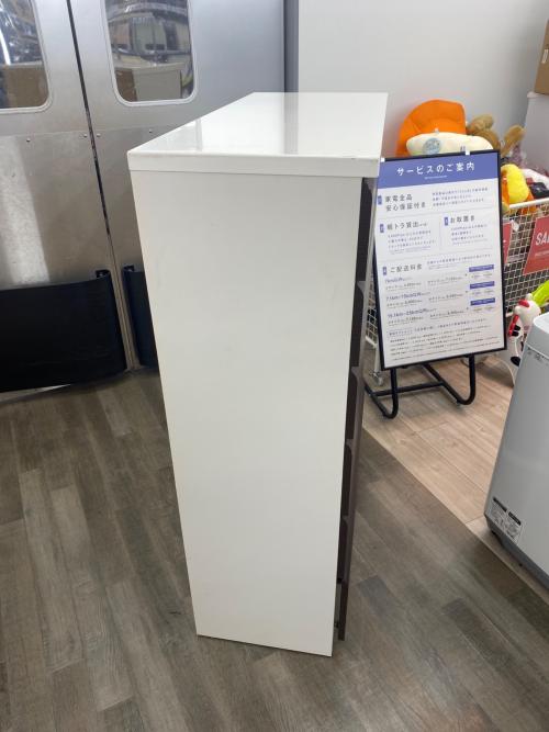 ニトリ 6段チェスト ブラウン×ホワイト