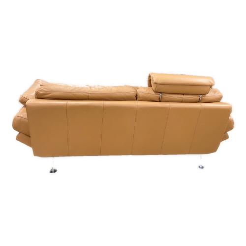 Domicil (ドミシール) 2人掛けソファー ブラウン オットマン付き 2人掛け 総革