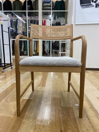 秋田木工 (アキタモッコウ) アームチェアー ナチュラル×グレー AC-3 ナラ材