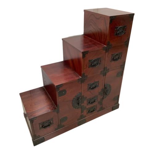 飛鳥民芸 階段箪笥 ブラウン