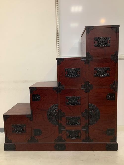 飛鳥民芸 階段箪笥 ブラウン