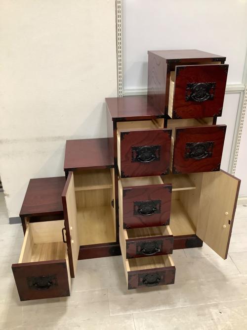 飛鳥民芸 階段箪笥 ブラウン