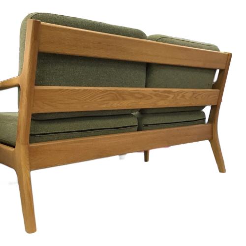 起立木工 (キリツモッコウ) 2人掛けソファー ナチュラル×グリーン ノルディ