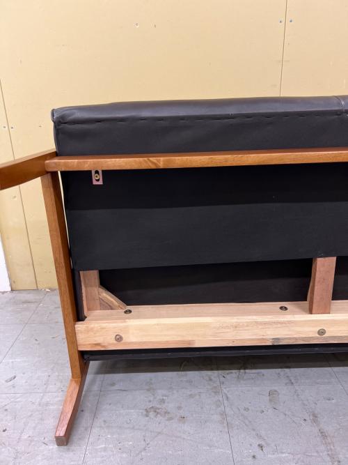 バイキャストPUソファ ダークブラウン ミート