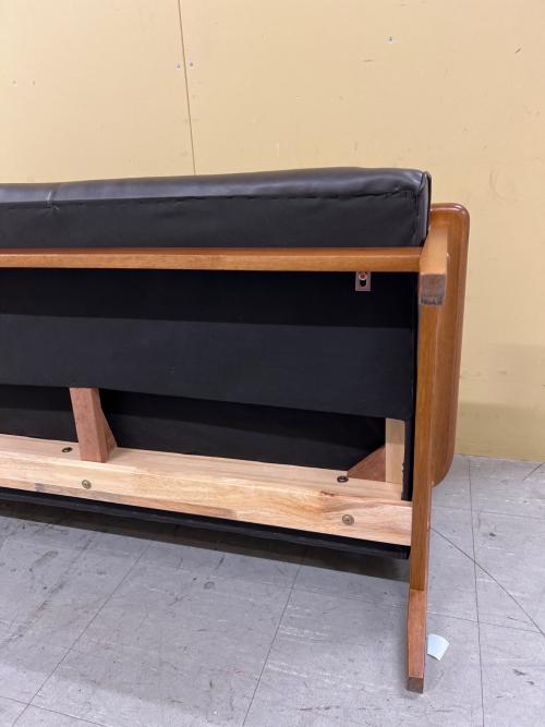 バイキャストPUソファ ダークブラウン ミート