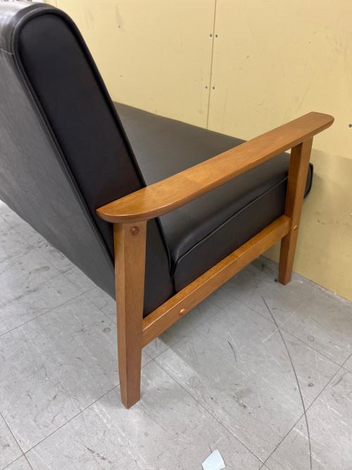 バイキャストPUソファ ダークブラウン ミート