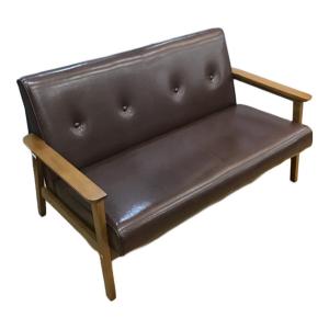 不二貿易 (フジボウエキ) バイキャストPUソファ 横幅128 奥行72 高さ70(㎝) ライトブラウン ミート