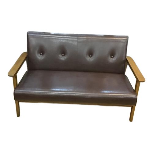 不二貿易 (フジボウエキ) バイキャストPUソファ 横幅128 奥行72 高さ70(㎝) ライトブラウン ミート