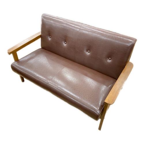 バイキャストPUソファ ライトブラウン ミート