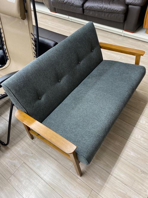 厚手ファブリックソファ グレー ミート