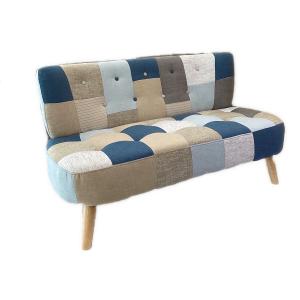 不二貿易 (フジボウエキ) 2人掛けソファー 横幅123 奥行67 高さ68(cm) マルチカラー デイジー パッチワーク